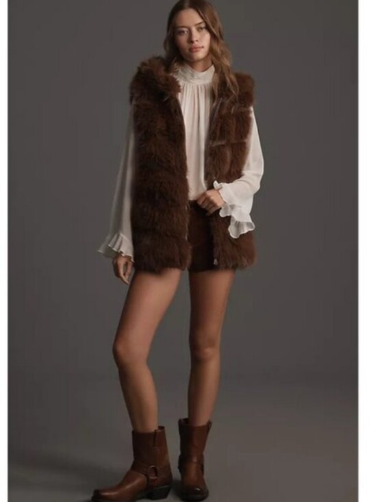Avec Les Filles Jackets & Blazers - Avec Les Filles Faux Fur Leather Lined Vest M NWT